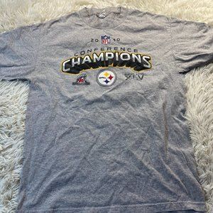 NFL Super Bowl "2010 Conference Champion" Steelers T-Shirt Gray - Large